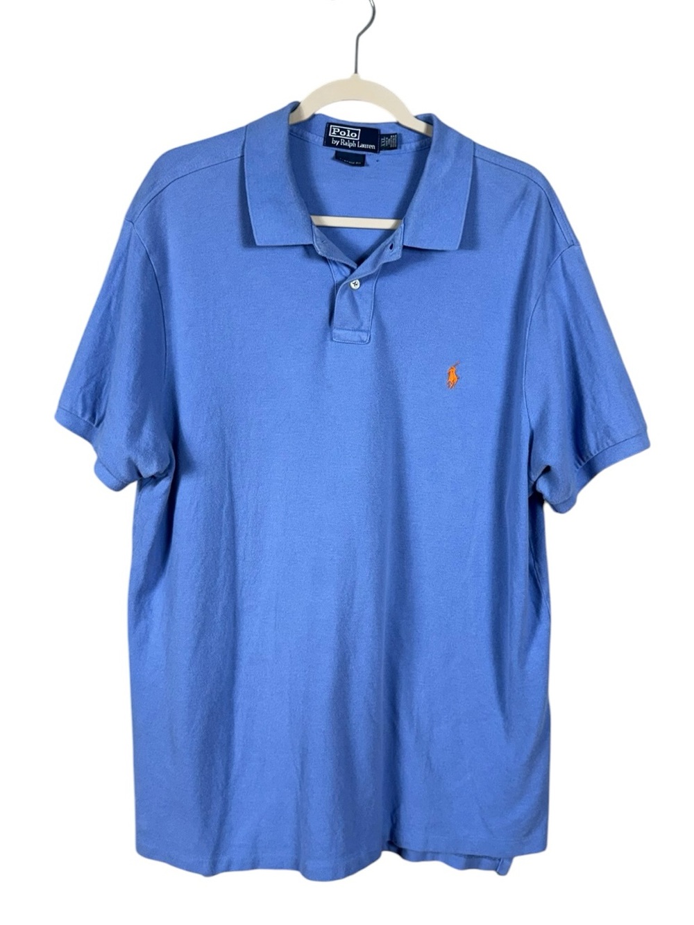 Vintage Polo Ralph Lauren Mens Polo Shirt XXL Preppy Logo Pony Golf Blue 90s - Picture 2 of 6
